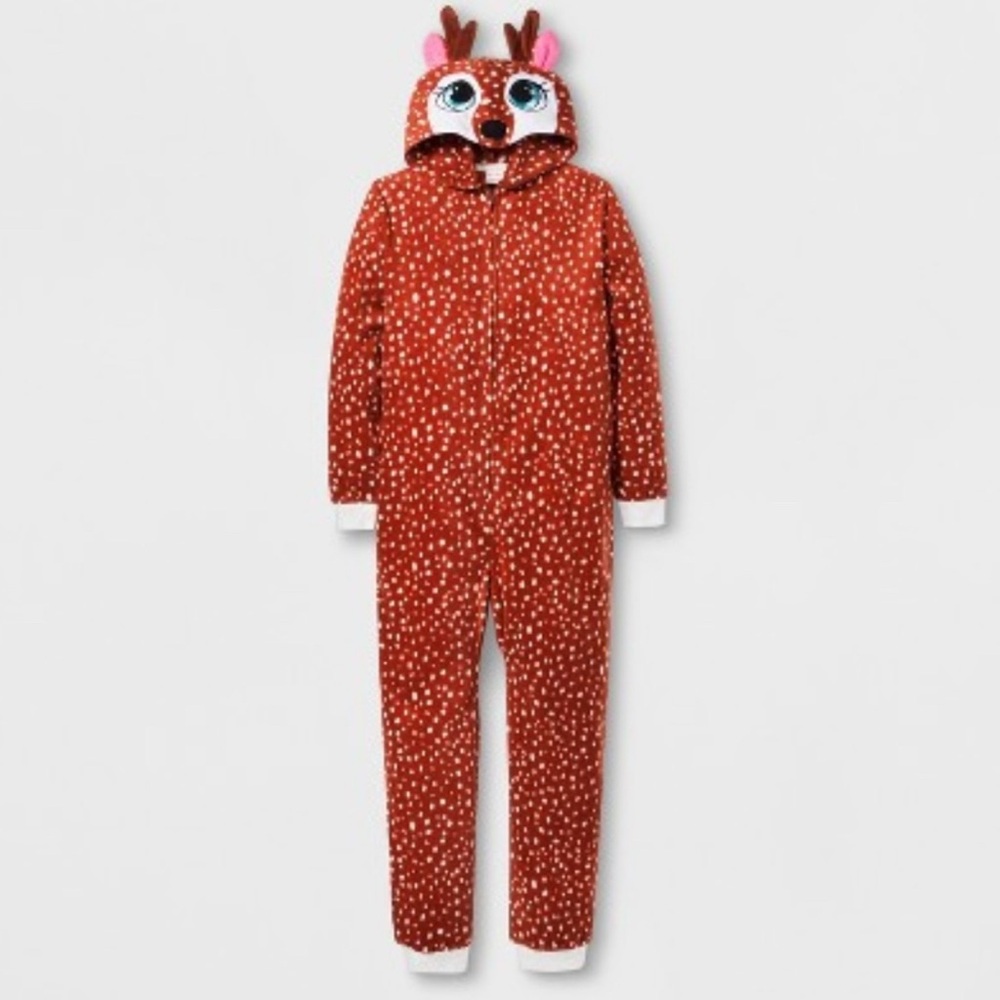 Cat & Jack fleece Deer pajamas, Animal Print Kids Pajamas